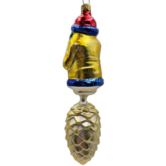 Christopher Radko Pine Cone Santa Bavarian Drop Christmas Tree Ornament 93-142-0 - Picture 9 of 11